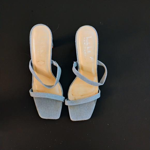 Nicole Miller NY Denim Square Toe High Heels – Size 7.5 - Picture 1 of 4